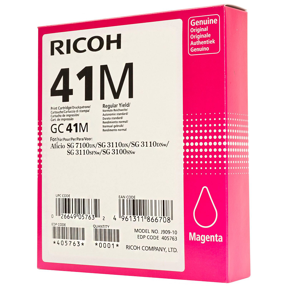 Ricoh (405763) Magenta Gel Cartridge SG3110 - No warranty (Item no: RC GC41M)